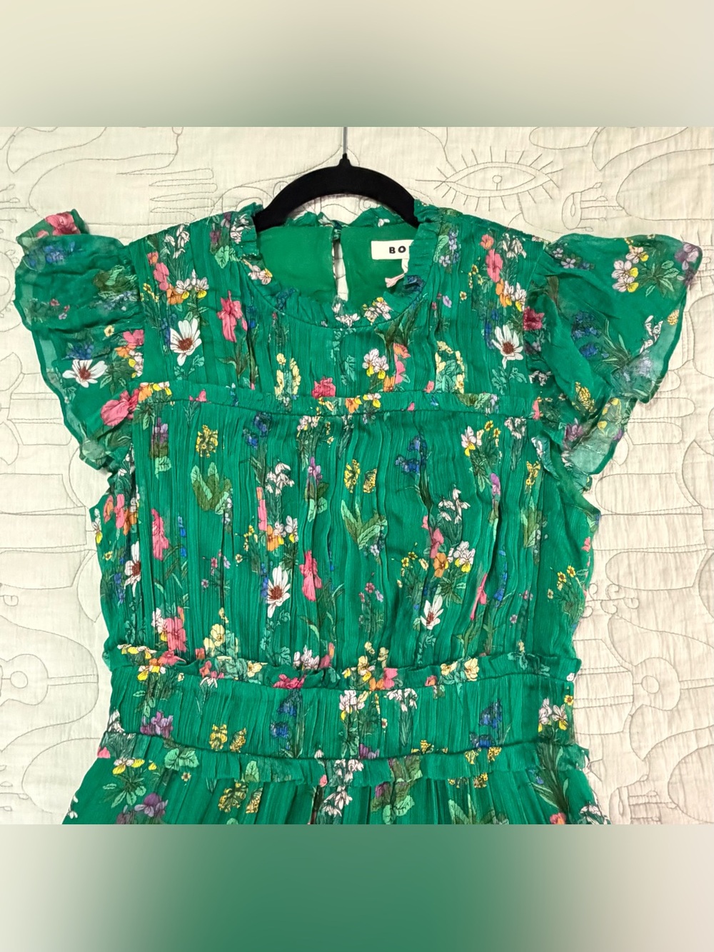 NWT Boden Sleeveless Ruffle Dress in Bear Grass, Delicate Blossom size 8 - Picture 6 of 14